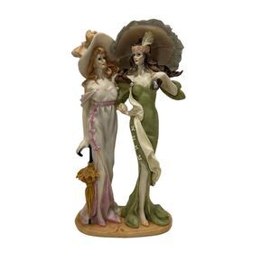 Vtg Mirella Collection Figurine 5.5"x 10.5" Multi Hand-Painted Southern Belles